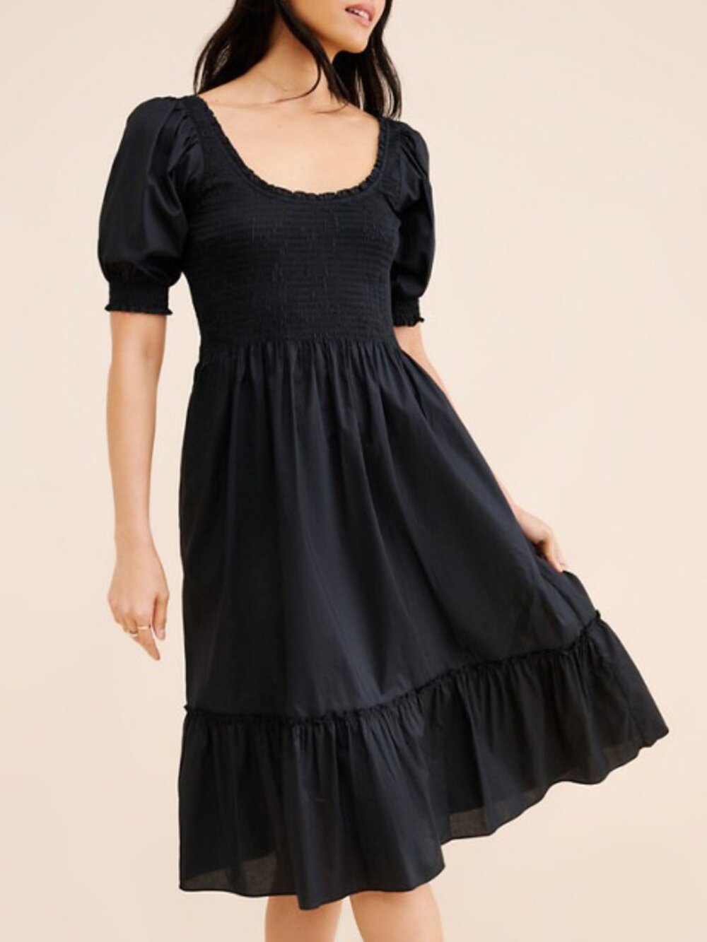 New Hill House Louisa 100% Cotton Nap Dress Black XXL